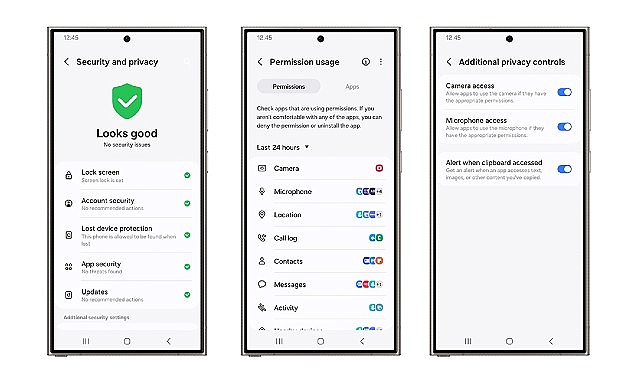 Samsung Galaxy’nin Güvenlik ve Kapalılık Panosu sayesinde şahsî dataların denetimi büsbütün kullanıcının elinde